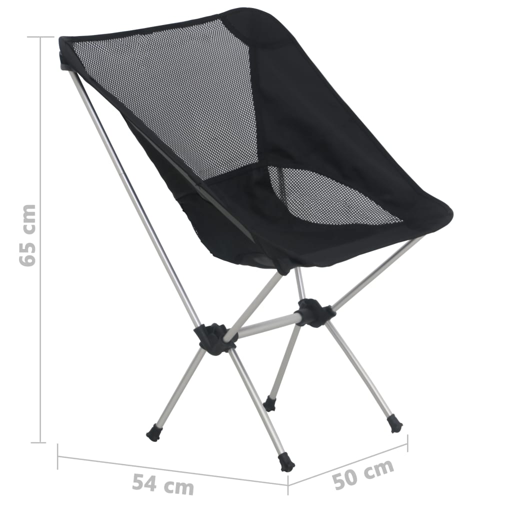 Sammenleggbare Campingstoler 2 Stk Veske 54X50X56 Cm Aluminium