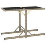 Hagebord Beige 110X53X72 Cm Glass Og Polyrotting