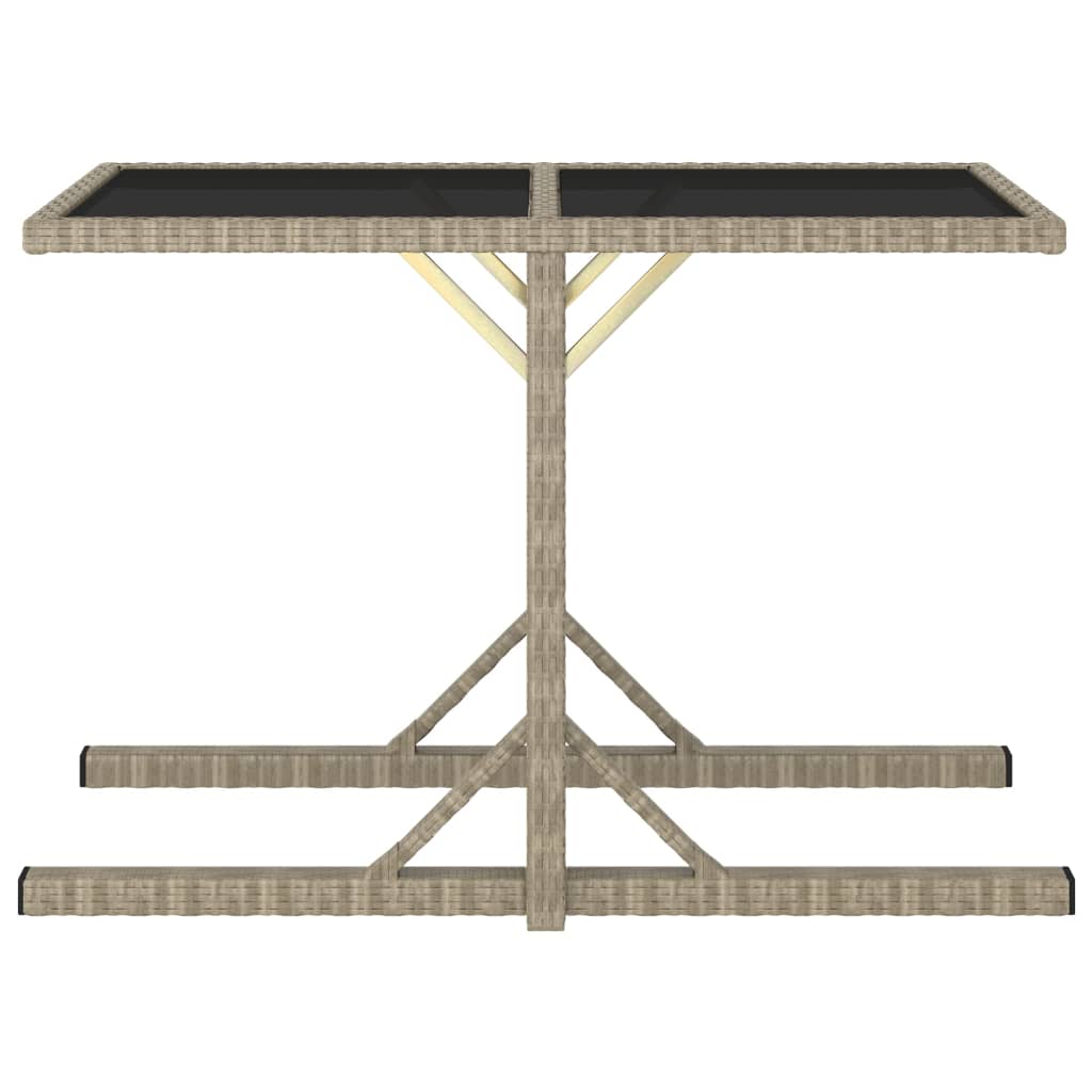 Hagebord Beige 110X53X72 Cm Glass Og Polyrotting