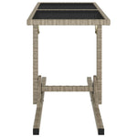 Hagebord Beige 110X53X72 Cm Glass Og Polyrotting