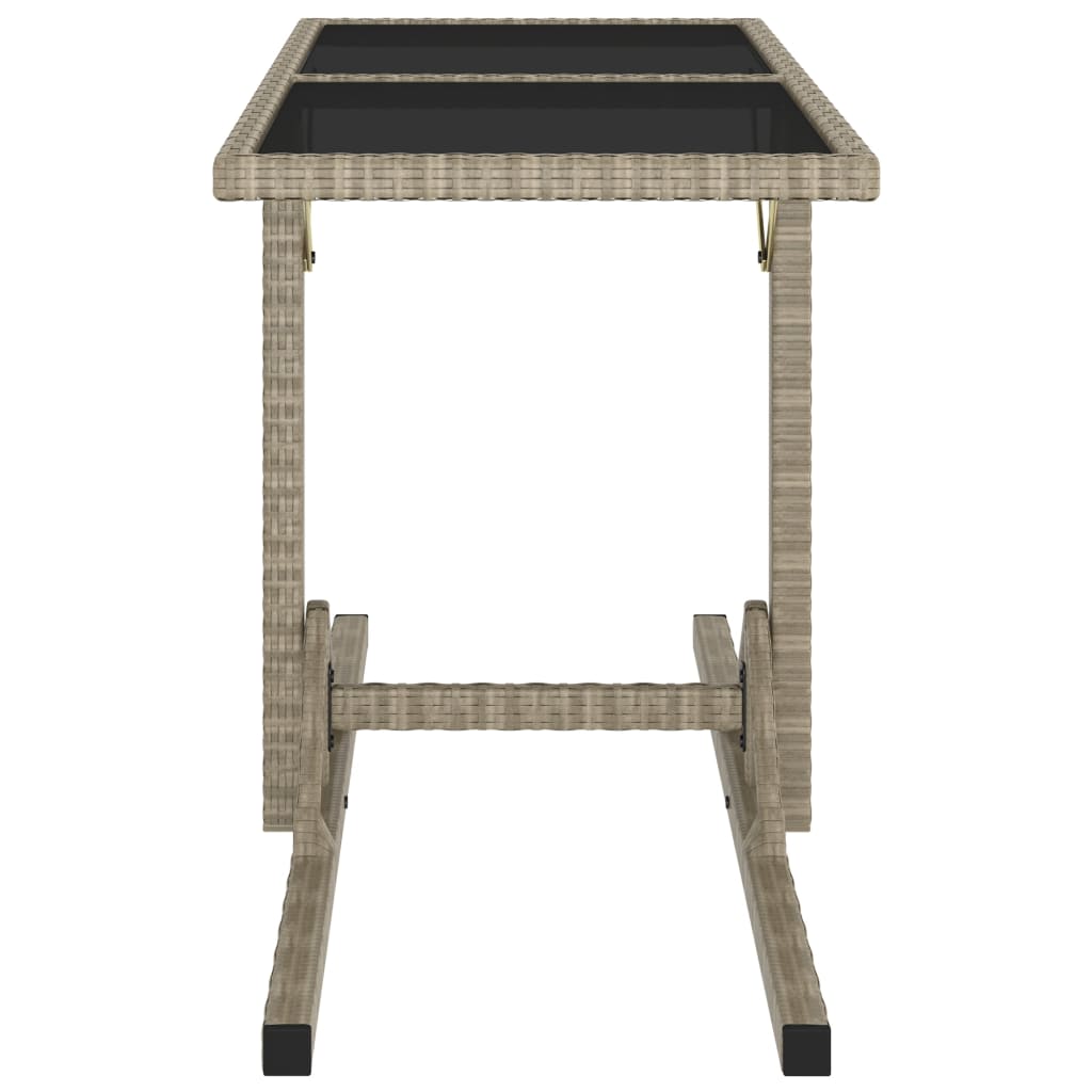 Hagebord Beige 110X53X72 Cm Glass Og Polyrotting