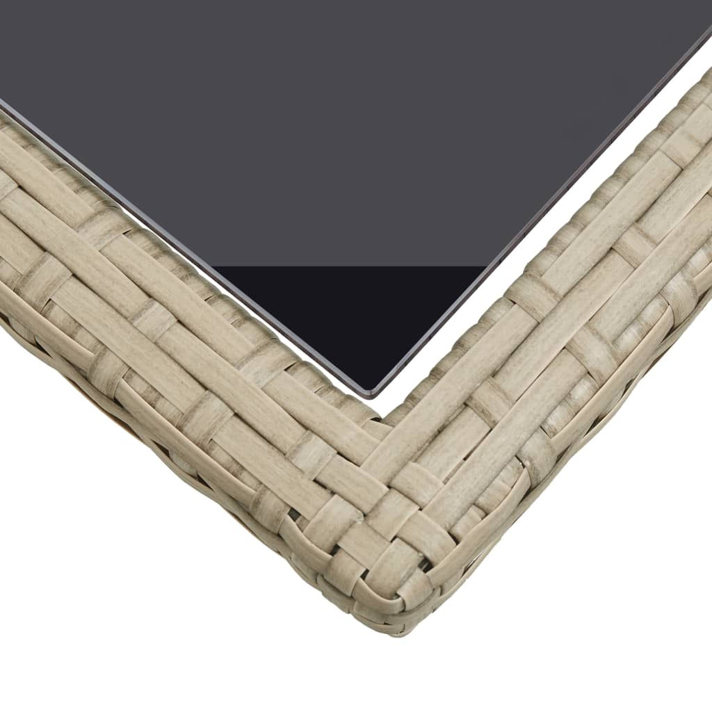 Hagebord Beige 110X53X72 Cm Glass Og Polyrotting