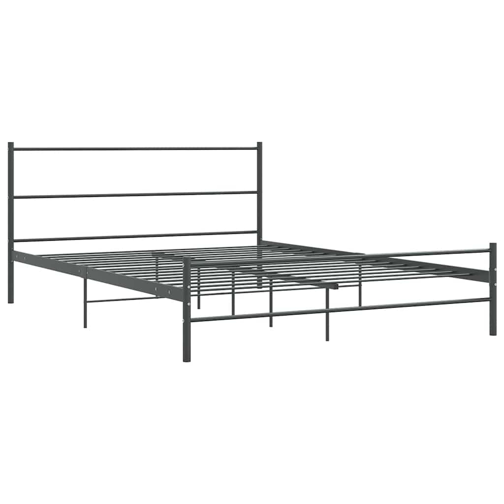 Sengeramme Uten Madrass Grå Metall 140X200 Cm