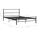Sengeramme Svart Metall 160X200 Cm