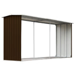 Vedskjul Galvanisert Stål 330X92X153 Cm Brun