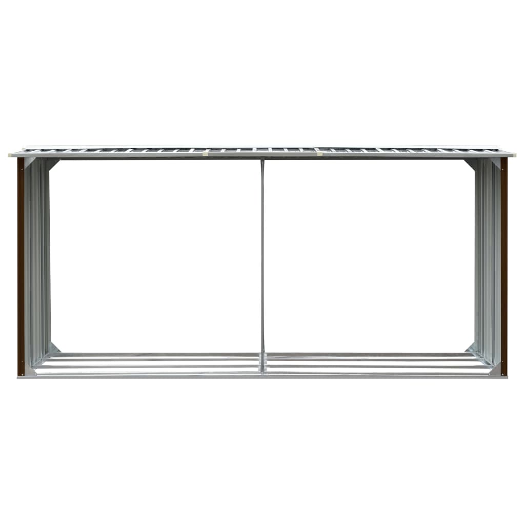 Vedskjul Galvanisert Stål 330X92X153 Cm Brun