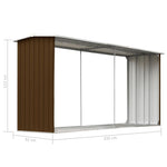 Vedskjul Galvanisert Stål 330X92X153 Cm Brun