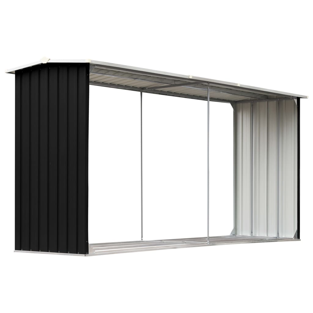 Vedskjul Galvanisert Stål 330X92X153 Cm Antrasitt