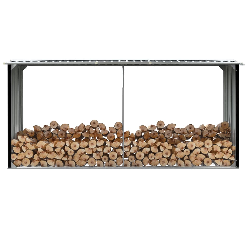 Vedskjul Galvanisert Stål 330X92X153 Cm Antrasitt
