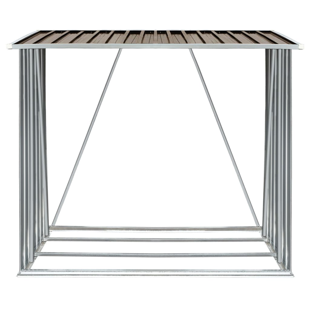 Vedskjul Galvanisert Stål 163X83X154 Cm Brun