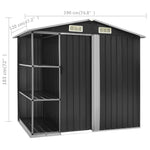 Hageskur Med Hylle Antrasitt 205X130X183 Cm Jern