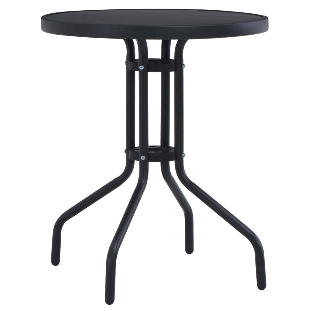 Hagebord Svart 80 Cm Stål Og Glass