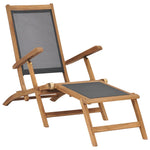 Fluktstol Med Fotstøtte Heltre Teak Svart