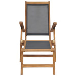 Fluktstol Med Fotstøtte Heltre Teak Svart
