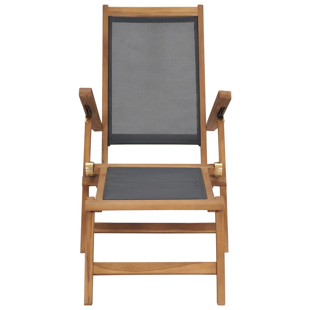Fluktstol Med Fotstøtte Heltre Teak Svart