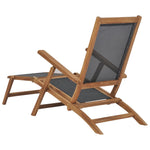 Fluktstol Med Fotstøtte Heltre Teak Svart