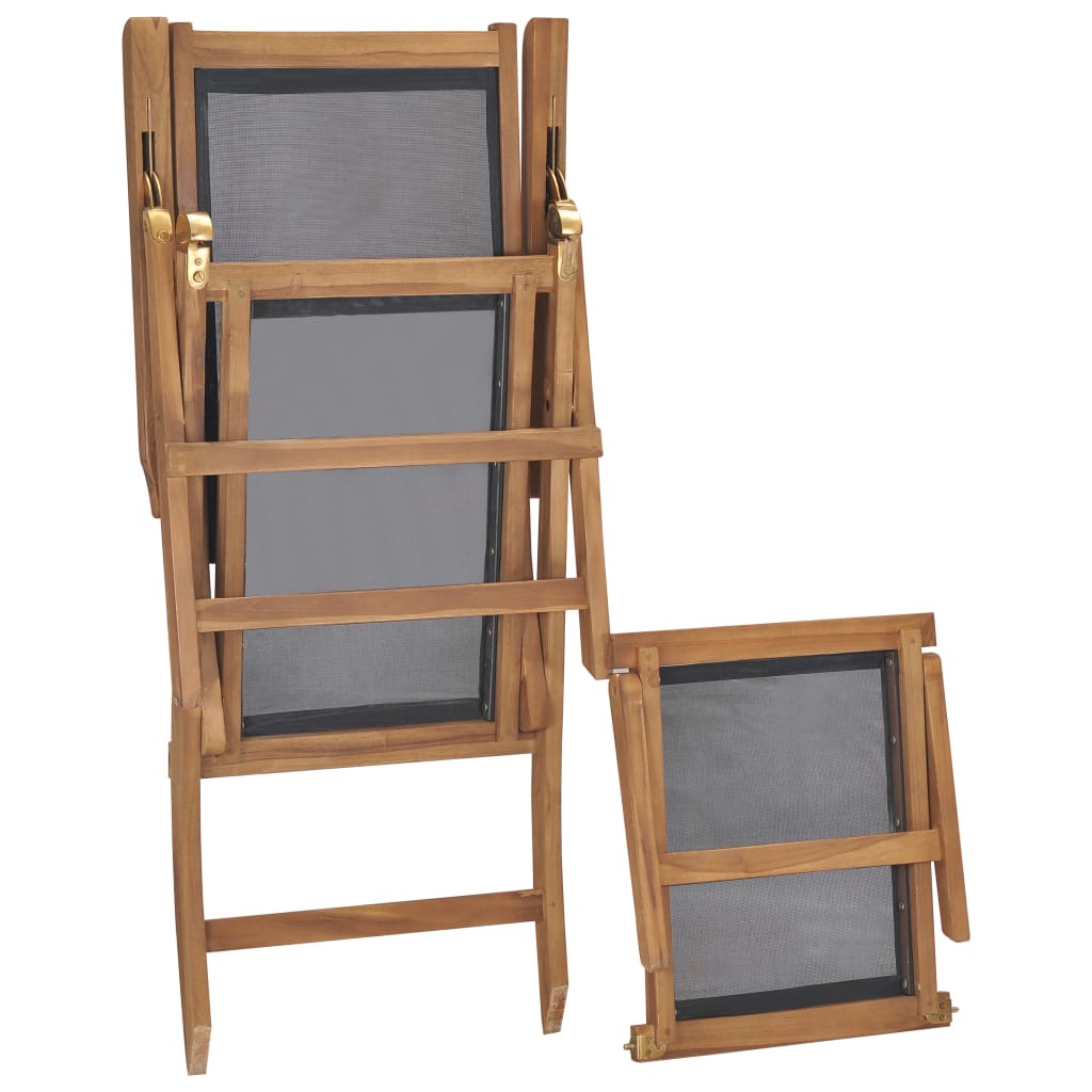Fluktstol Med Fotstøtte Heltre Teak Svart