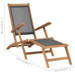 Fluktstol Med Fotstøtte Heltre Teak Svart