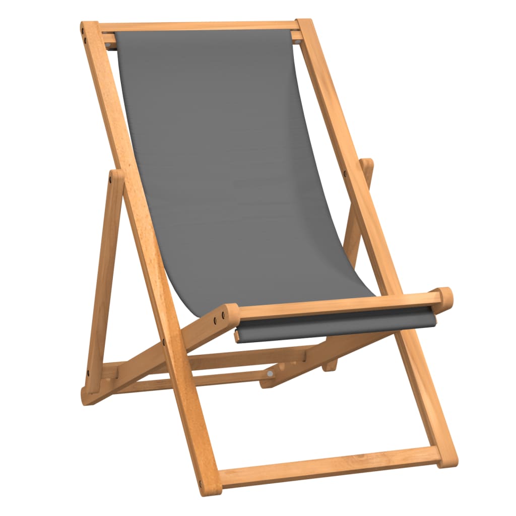 Sammenleggbar Strandstol Heltre Teak Grå