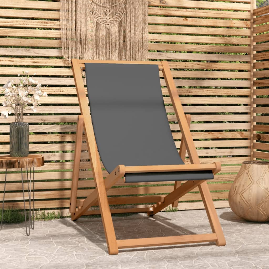 Sammenleggbar Strandstol Heltre Teak Grå