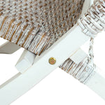 Lenestol Hvit Naturlig Kubu-Rotting Og Heltre Mahogni