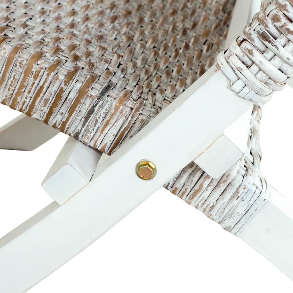 Lenestol Hvit Naturlig Kubu-Rotting Og Heltre Mahogni