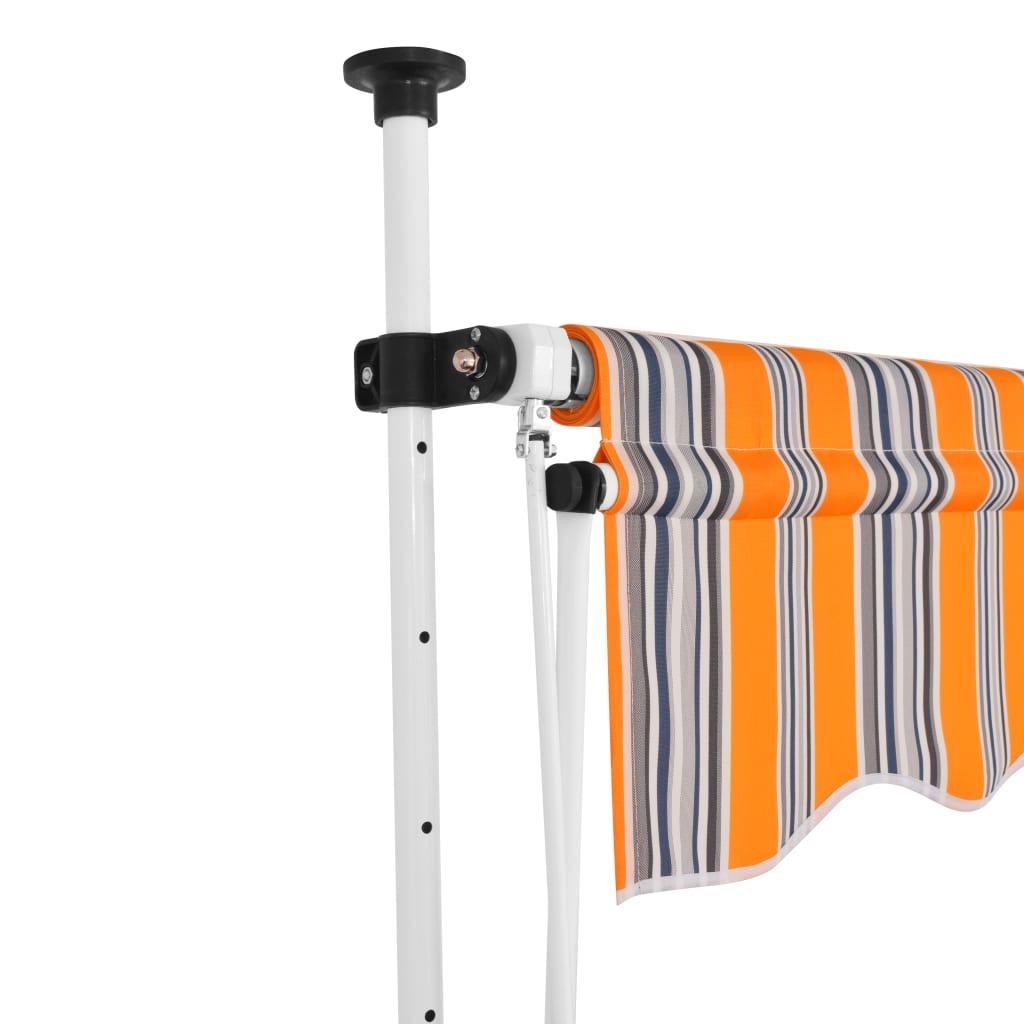 Manuell Uttrekkbar Markise 100 Cm Gule Og Blå Striper