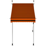 Manuell Uttrekkbar Markise 100 Cm Oransje Og Brun