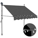 Manuell Uttrekkbar Markise Med Led 150 Cm Antrasitt