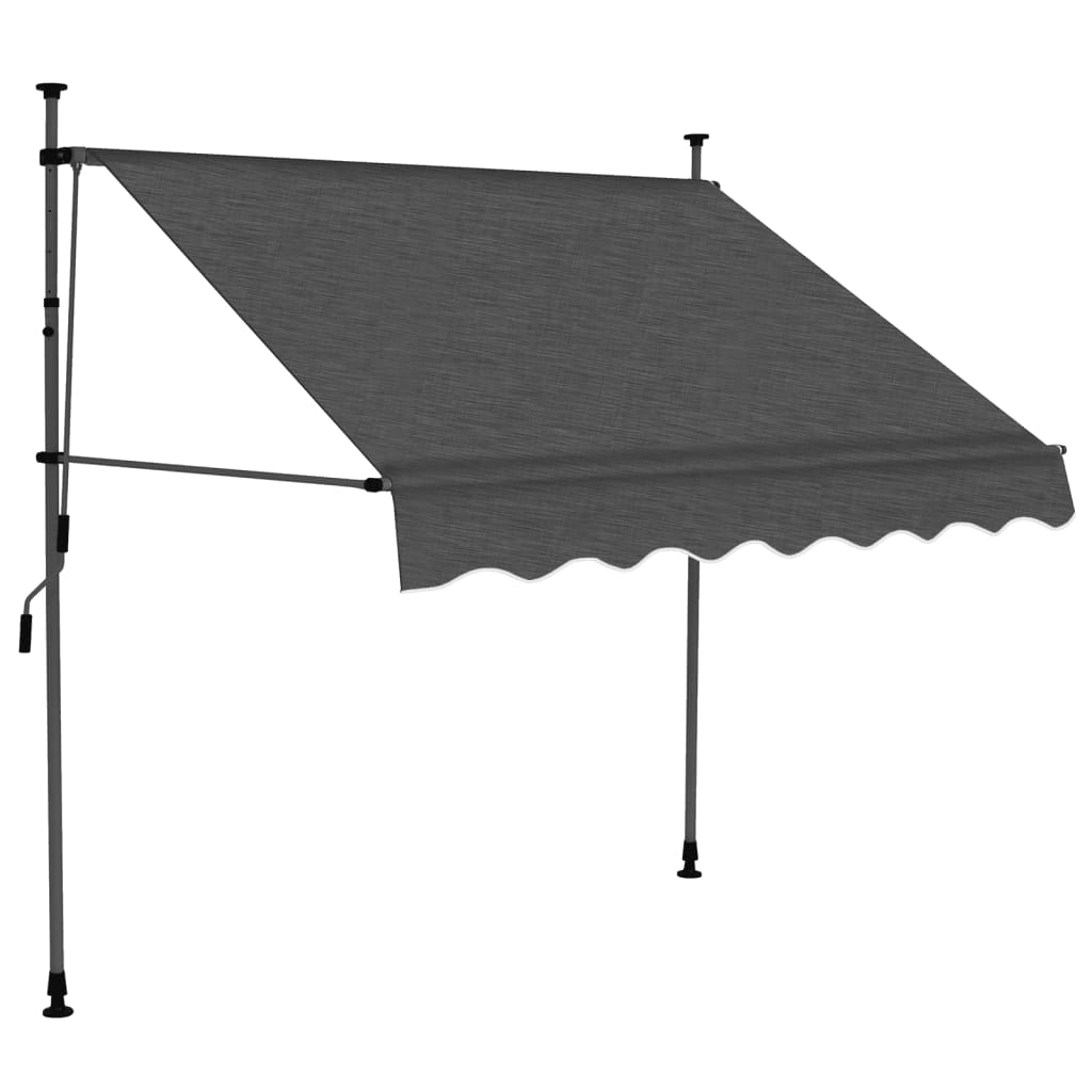 Manuell Uttrekkbar Markise Med Led 150 Cm Antrasitt