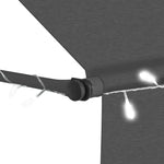 Manuell Uttrekkbar Markise Med Led 150 Cm Antrasitt