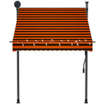 Manuell Uttrekkbar Markise Med Led 150 Cm Oransje Og Brun