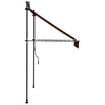 Manuell Uttrekkbar Markise Med Led 150 Cm Oransje Og Brun