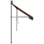 Manuell Uttrekkbar Markise Med Led 400 Cm Oransje Og Brun