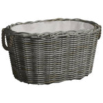 Vedkurv Med Bærehåndtak 59X42X28 Cm Grå Selje