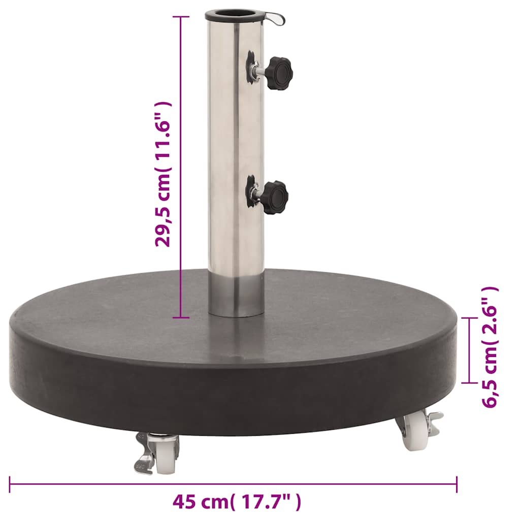 Parasollfot Granitt Rund 30 Kg Svart