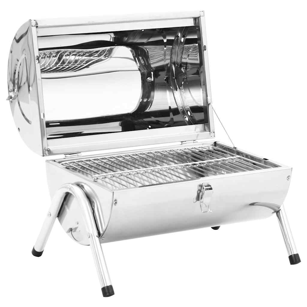 Bærbar Bordgrill Kull Rustfritt Stål Doble Rister