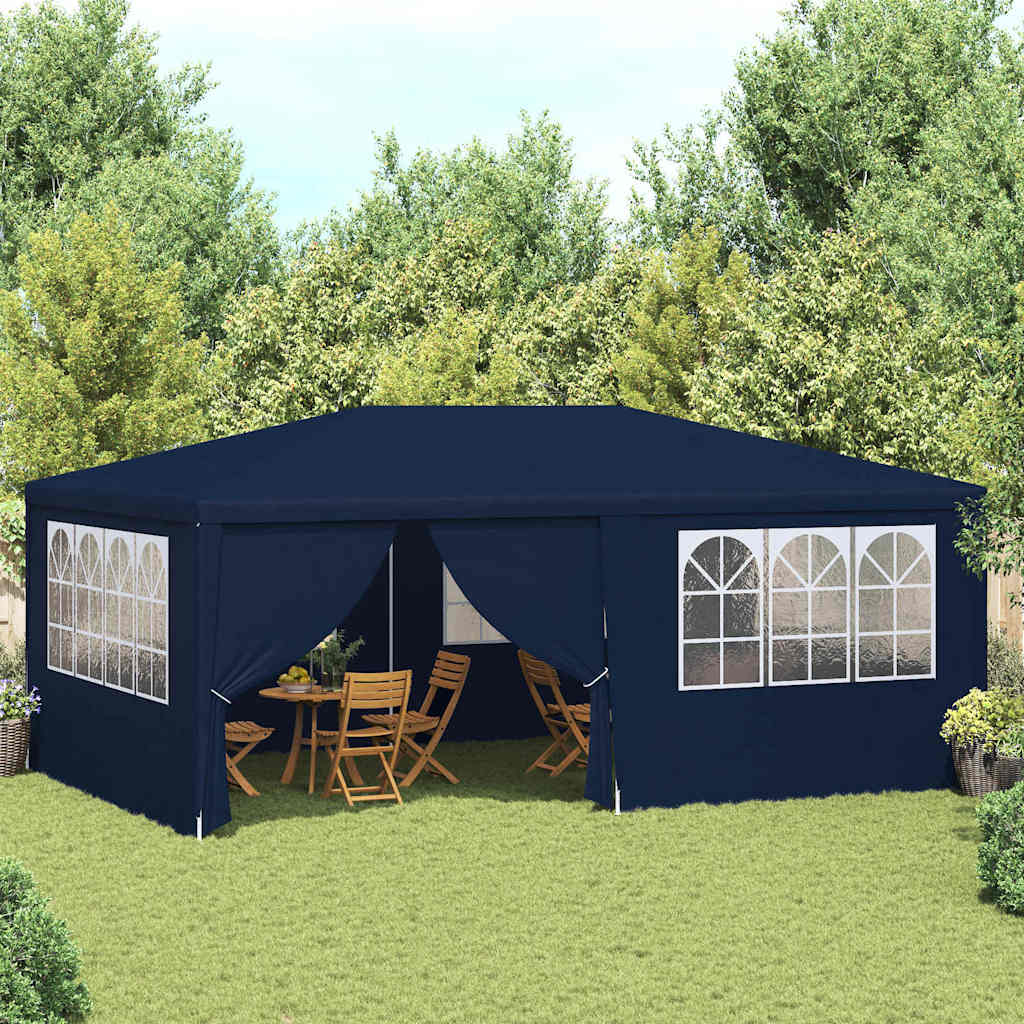 Profesjonelt Festtelt Med Sidevegger 4X6 M Blå 90 G/M²