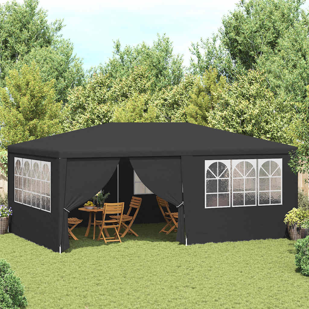 Profesjonelt Festtelt Med Sidevegger 4X6 M Antrasitt 90 G/M²