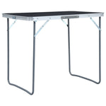 Sammenleggbart Campingbord Med Metallramme 80X60 Cm Grå
