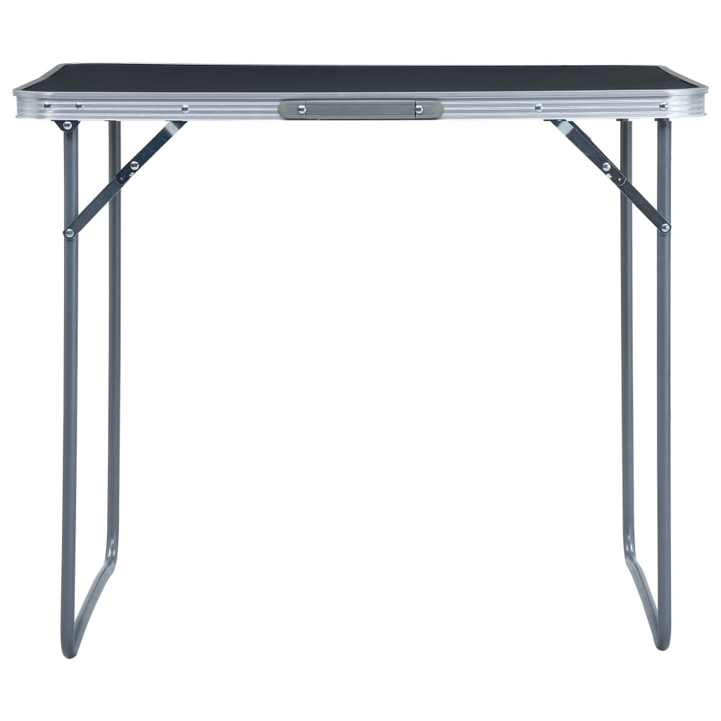 Sammenleggbart Campingbord Med Metallramme 80X60 Cm Grå