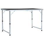 Sammenleggbart Campingbord Grå Aluminium 120X60 Cm