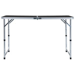 Sammenleggbart Campingbord Grå Aluminium 120X60 Cm