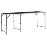 Sammenleggbart Campingbord Grå Aluminium 180X60 Cm