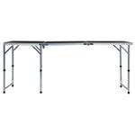 Sammenleggbart Campingbord Grå Aluminium 180X60 Cm