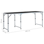 Sammenleggbart Campingbord Grå Aluminium 180X60 Cm