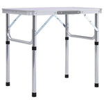 Sammenleggbart Campingbord Hvit Aluminium 60X45 Cm