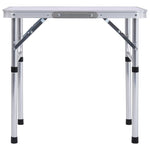 Sammenleggbart Campingbord Hvit Aluminium 60X45 Cm