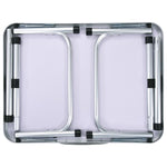 Sammenleggbart Campingbord Hvit Aluminium 60X45 Cm