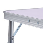 Sammenleggbart Campingbord Hvit Aluminium 60X45 Cm